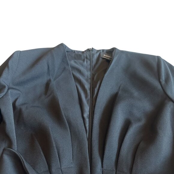 Bardot Anya Bodysuit Black Long Sleeve Knot Waist Deep Plunge Size 8 Medium - Picture 4 of 12